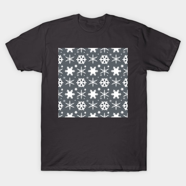 Snowflakes Gray T-Shirt by BlakCircleGirl